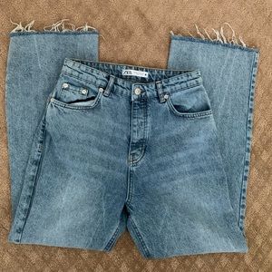 Zara Button Fly Flare Jeans